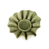 Ceramic candle holders with floral green design

