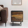 Galaxy Two Drawer Iron Side Table for your living room