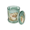 Decorative candles candelabras glass jar with green finish

