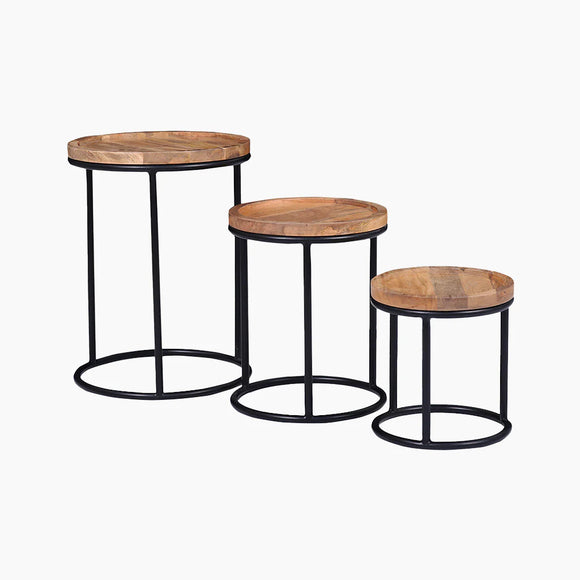 Stylish Oak Nest of Tables Set of 3 for your Living Room.