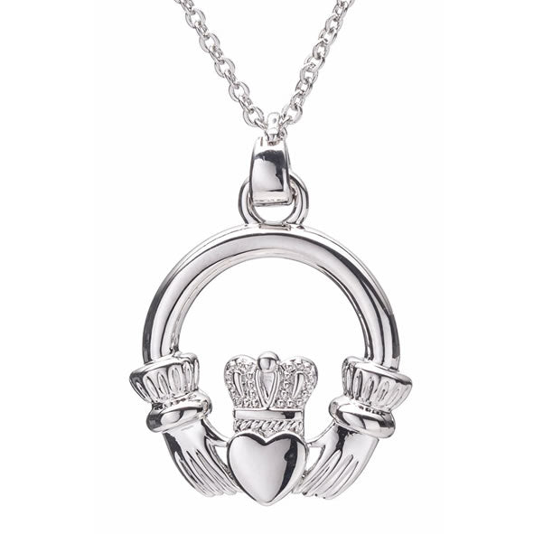 Newgrange Silver Claddagh Pendant