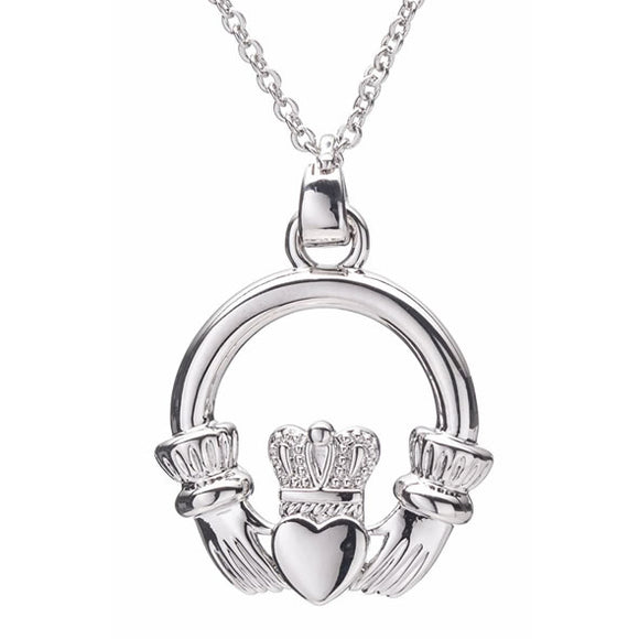 Silver Claddagh Pendant jewellery with Celtic charm