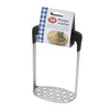 Stainless steel potato masher with ergonomic handle

