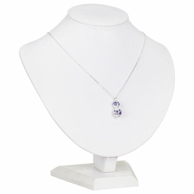 Ceramic Floral Double Silver Plated Necklace