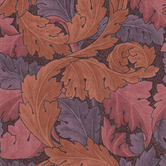 Classical design William Morris Wallpaper Acanthus Plum