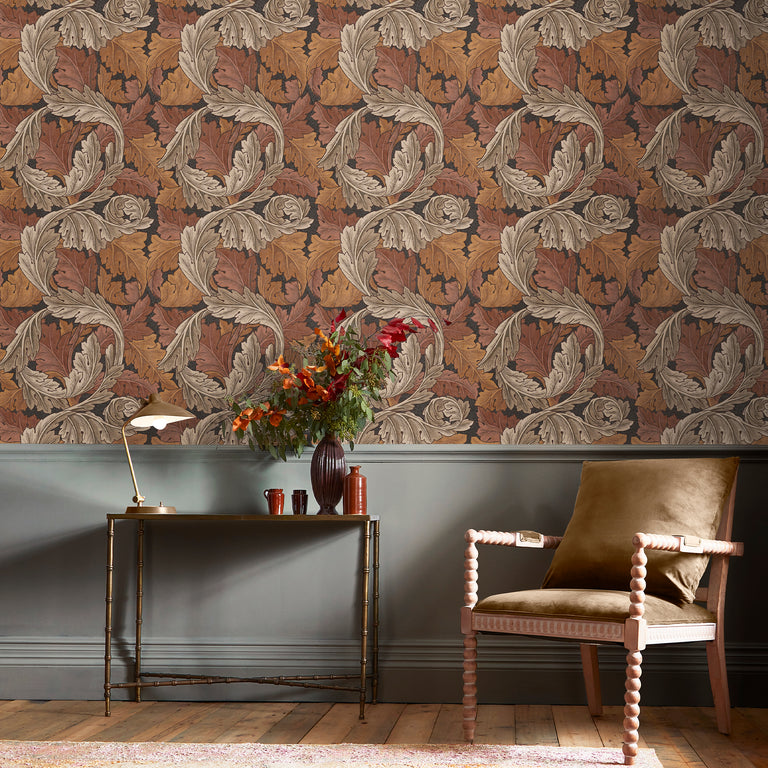 William Morris Wallpaper Acanthus Burnt Orange