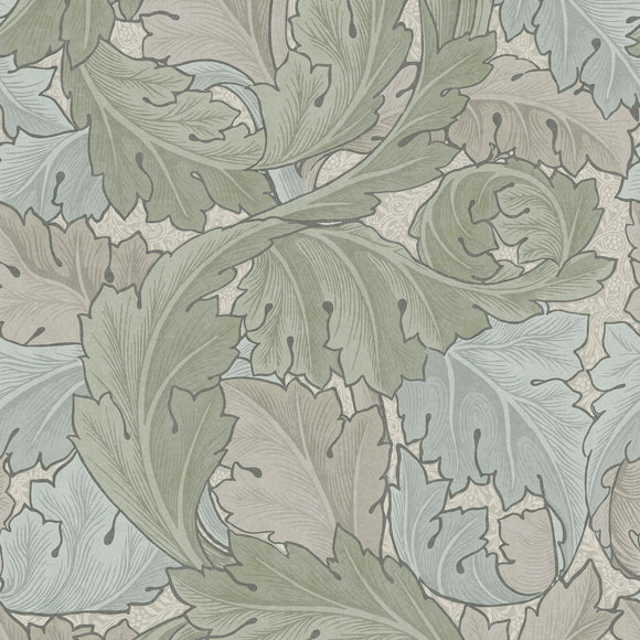William Morris Acanthus Sage and Duck Egg wallpaper design