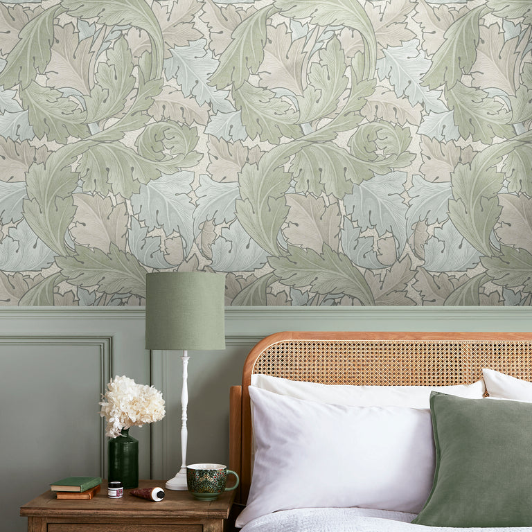 William Morris Wallpaper Acanthus Sage and Duck Egg