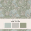 Sage and Duck Egg Acanthus wallpaper with soft tones