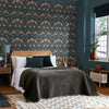 Elegant Strawberry Thief Deep Blue wallpaper by William Morris