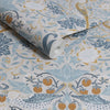 William Morris Strawberry Thief Soft Blue pattern with soft colors