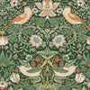 William Morris Strawberry Thief Rich Green wallpaper design