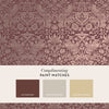 Textured burgundy-toned Strawberry Thief wallpaper with intricate details