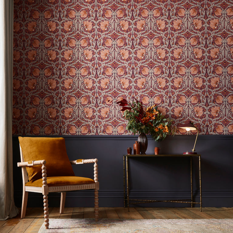 William Morris Wallpaper Pimpernel Plum