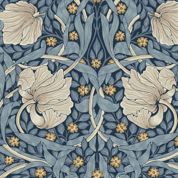 William Morris Pimpernel Blue wallpaper design