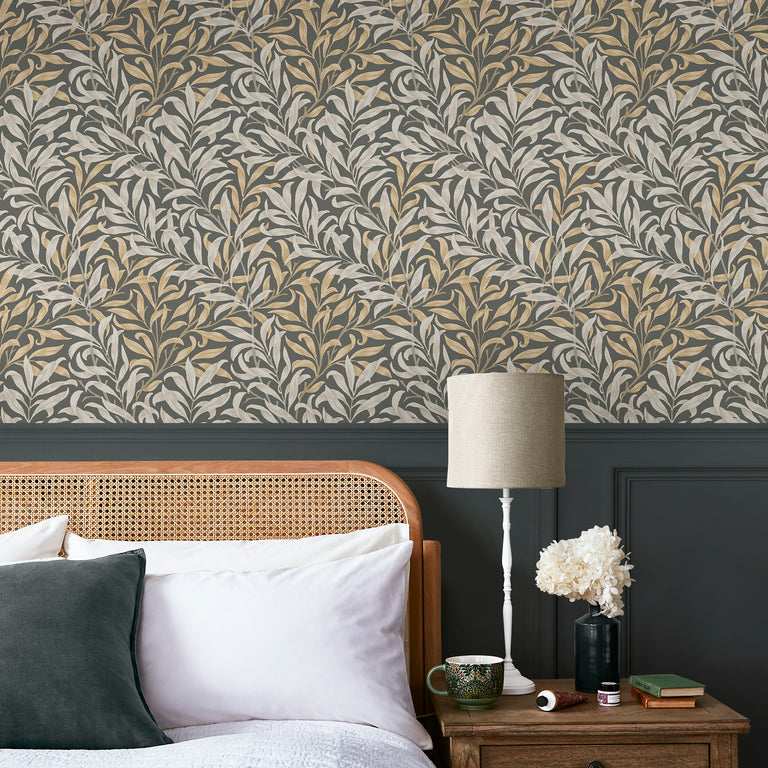 William Morris Wallpaper Willow Bough Charcoal