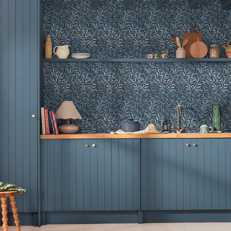 William Morris Wallpaper Willow Bough Deep Blues