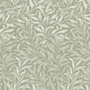 William Morris Willow Bough Sage wallpaper with trailing leaves design