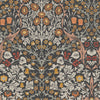 William Morris Blackthorn Charcoal and Burnt Orange wallpaper with floral design