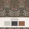 Timeless Blackthorn Charcoal and Burnt Orange wallpaper featuring floral patterns