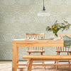 Elegant Blackthorn Sage wallpaper by William Morris with pastel tones