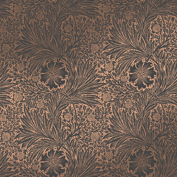 William Morris Marigold Fibrous Charcoal wallpaper with metallic print