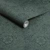 Textured Marigold Fibrous Green wallpaper featuring deep green and black design