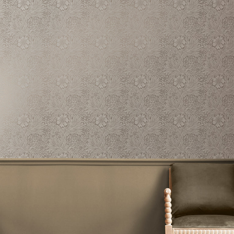 William Morris Wallpaper Marigold Fibrous Neutral