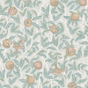 William Morris Bird and Pomegranate Duck Egg wallpaper featuring delicate pastel design
