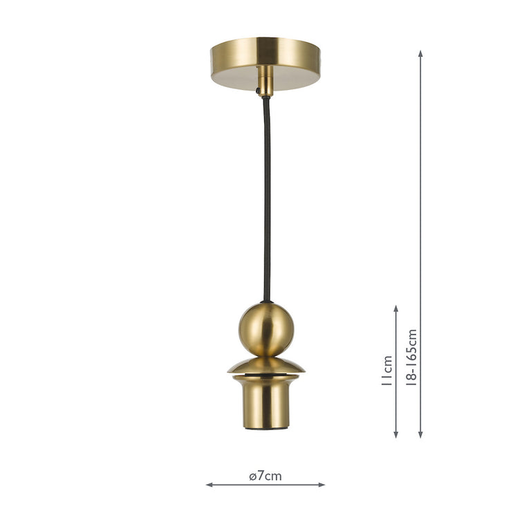 1 Light E27 Suspension Satin Brass - Home  Lighting Collection