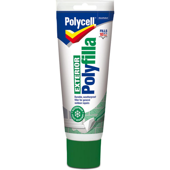 Quick drying Polyfilla Exterior 330gr for outdoor repairs.