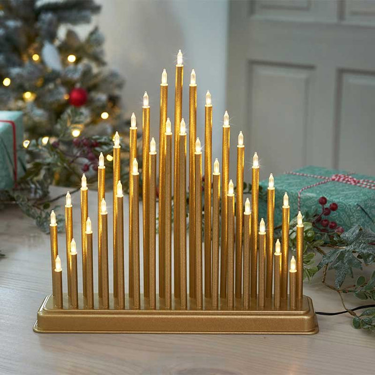 33 LED Christmas Candle Bridge Gold