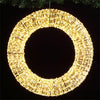 Warm and festive LED lights Christmas wreath decor.
