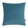 Teal velvet scatter cushion, 58x58cm, knife edge finish.