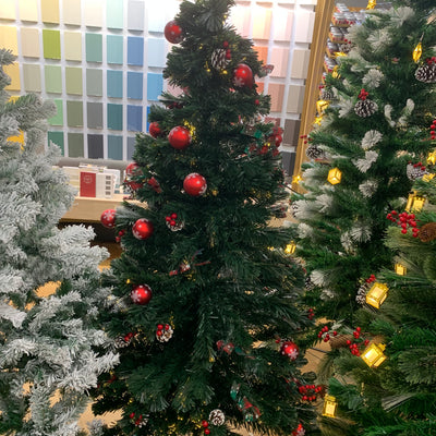 6ft Fibre Optic Christmas Tree with Bows and Balls