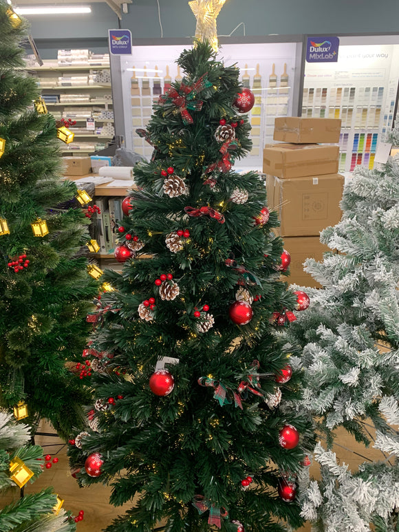 6ft Fibre Optic Christmas Tree with Bows and Balls picture made in the shop floor
