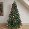 7ft Pre-Lit Frosted Pine Christmas Tree with Berries and Cones  lighting included