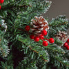 7ft Pre-Lit Frosted Pine Christmas Tree with Berries and Cones with a cones and berries