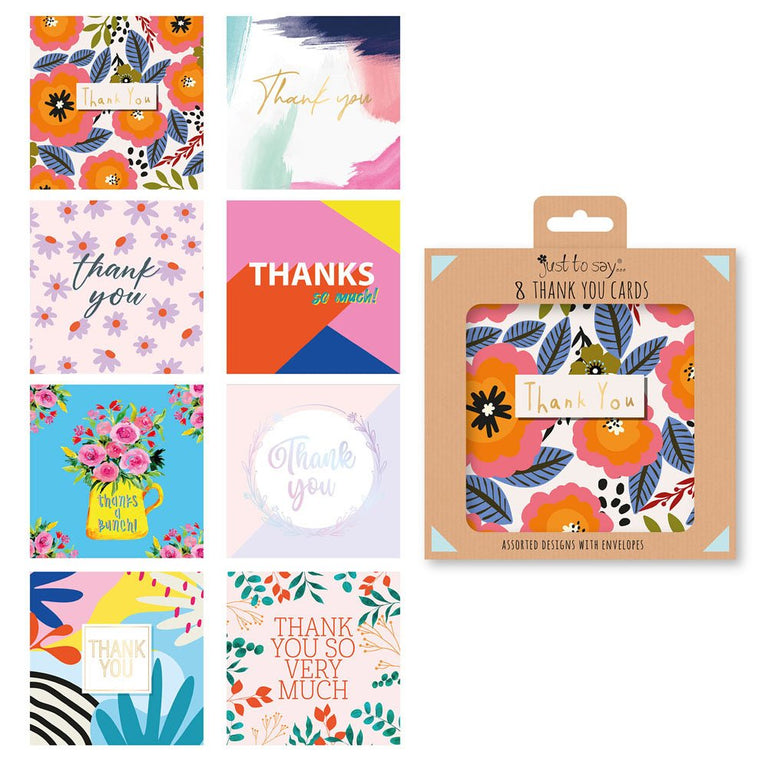 8 Mixed Thank You Cards