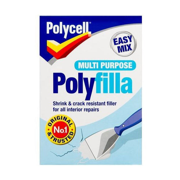 Shrink-resistant Polyfilla Multi Purpose 1.8kg for repairs.