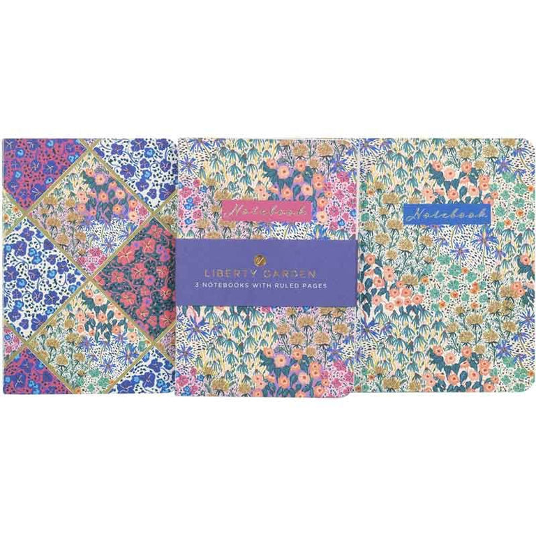 A6 Liberty Garden Notebooks Pack of 3