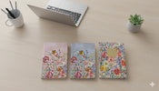 A6 Saffron Notebooks Pack of 3 in a different floral designs