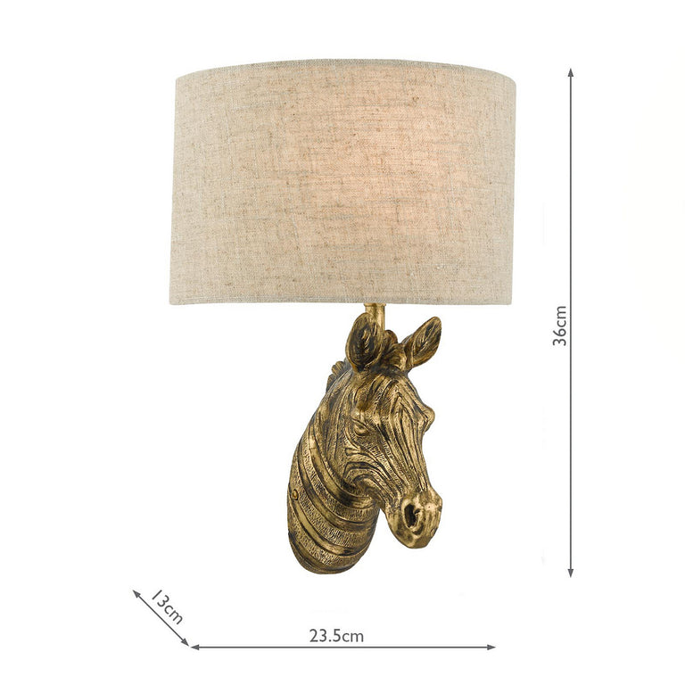 Abby Zebra Wall Light Gold - Decorative Wall Fitting Lighting