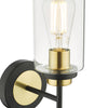 Abel Wall Light Satin Black & Gold close view picture of the shade