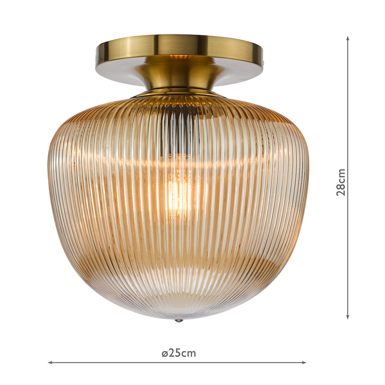Abrielle Flush Light Brushed Bronze - Ceiling Flush Light Collection