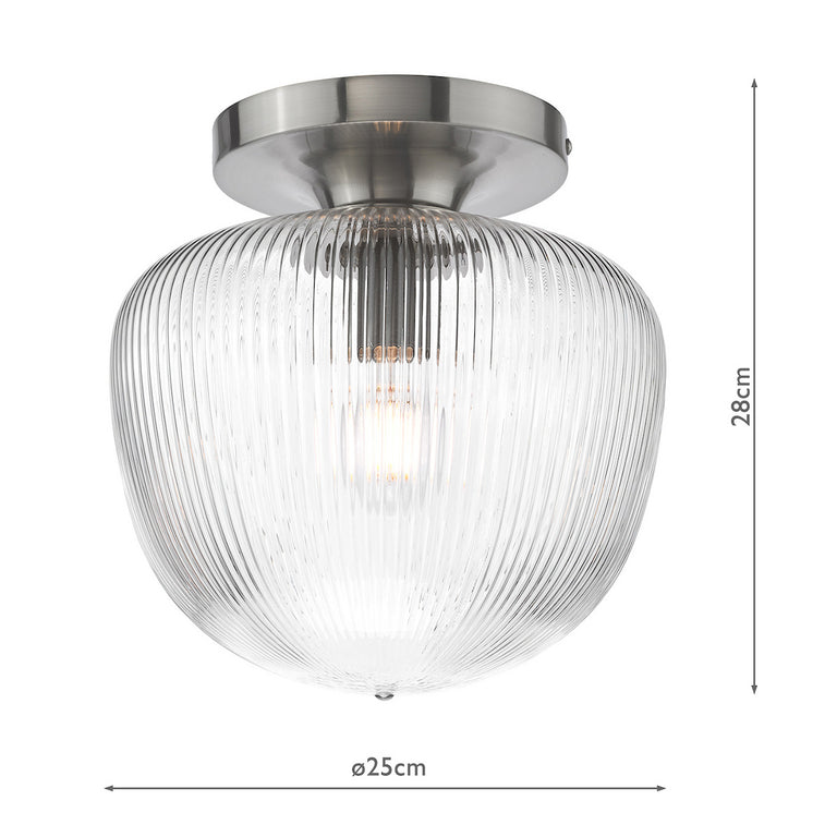 Abrielle Flush Light Brushed Nickel - Ceiling Fitting Collection
