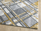 Accra Geometric Rug - Grey Gold picture of the rug corner