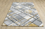 Accra Geometric Rug - Grey Gold picture on the floor