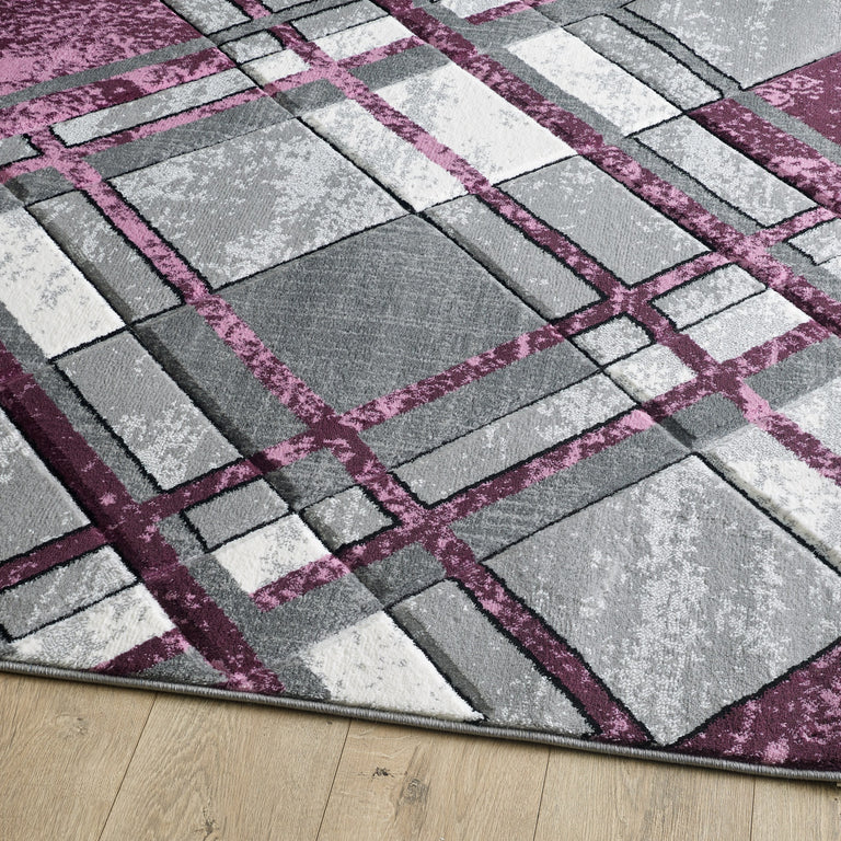 Accra Geometric Rug - Grey Lilac