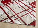 Accra Geometric Rug - Cream Red picture of the corner of the rug